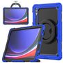 Mobigear RingGuard Coque Samsung Galaxy Tab S10 Ultra Coque arrière en Plastique rigide,Silicone + Porte-crayon + Bandoulière + Support Amovible - Bleu