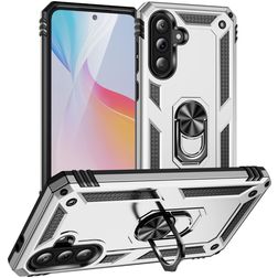 Mobigear Armor ring Coque Samsung Galaxy A37 Coque arrière Rigide Anti-Chocs avec Anneau-Support - Argent