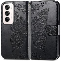 Mobigear Butterfly Housse OPPO Reno 12 Pro Etui Porte-Monnaie - Noir