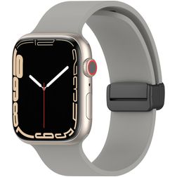 Mobigear Sport Mag Bracelet Silicone Apple Watch Fermeture magnétique - 49/46/45/44 mm - Gris