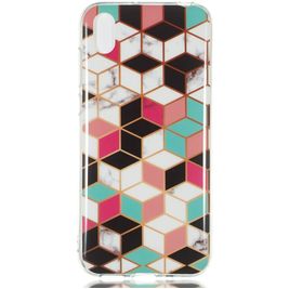 Mobigear Marble Coque Huawei Y5 (2019) Coque arrière en TPU Souple - Cubes