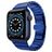 Mobigear Madrid Bracelet Acier Apple Watch Fermeture boucle déployante - 42/41/40/38 mm - Bleu