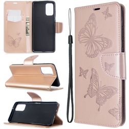 Mobigear Butterfly Housse Samsung Galaxy S20 Plus Etui Porte-Monnaie - Rose doré