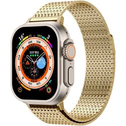 Mobigear Premium Loop Bracelet Milanais Apple Watch Fermeture magnétique - 49/46/45/44 mm - Or