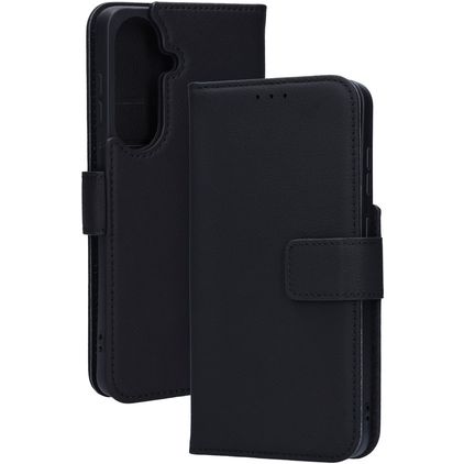 Mobiparts Wallet Samsung Galaxy S26 Plus MagSafe Cuir véritable Étui Portefeuille - Noir