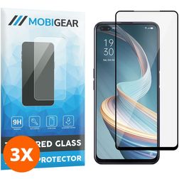 Mobigear Premium OPPO Reno 4 Z 5G Verre trempé Protection d'écran - Compatible Coque - Noir (Lot de 3)