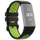Mobigear Sport Plus Buckle Bracelet Silicone Fitbit Charge 3 Fermeture boucle ardillon - Noir / Vert