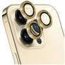 Mobiparts Camera Lens iPhone 14 Pro Max Aluminum Protection Objectif Caméra - Compatible Coque - Glitter Gold