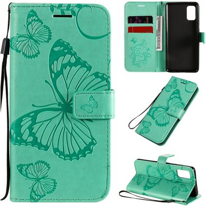 Mobigear Butterfly Housse Samsung Galaxy A41 Etui Porte-Monnaie - Turquoise