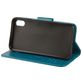 Mobigear Flowers Housse iPhone XR Etui Porte-Monnaie - Turquoise