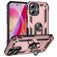 Mobigear Armor Ring Coque iPhone 16 Plus Coque arrière Rigide Anti-Chocs avec Anneau-Support - Rose doré