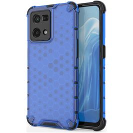 Mobigear Honeycomb Coque OPPO Reno 7 4G Coque arrière Rigide Anti-Chocs - Bleu