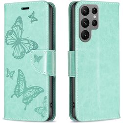 Mobigear Butterfly Samsung Galaxy S24 Ultra Étui Portefeuille - Vert