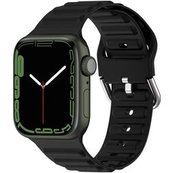 Mobigear Bumpy Bracelet Silicone Apple Watch Fermeture boucle ardillon - 49/46/45/44 mm - Noir