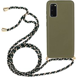 Mobigear Lanyard Samsung Galaxy S20 Coque avec cordon en TPU Souple - Vert