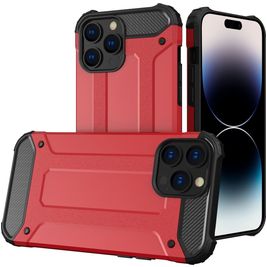 Mobigear Outdoor Coque iPhone 14 Pro Max Coque arrière Rigide Anti-Chocs - Rouge