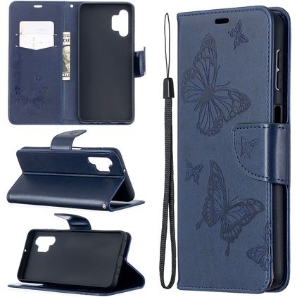 Mobigear Butterfly Samsung Galaxy A32 5G Étui Portefeuille - Bleu