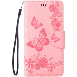 Mobigear Butterfly Housse iPhone SE (2020) Etui Porte-Monnaie - Rose