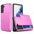 Mobigear Card Coque Samsung Galaxy S21 Plus Coque arrière Rigide Anti-Chocs avec Porte-Cartes - Rose
