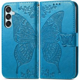 Mobigear Butterfly Housse Samsung Galaxy M15 Etui Porte-Monnaie - Bleu