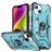 Mobigear Armor Ring iPhone 14 Plus Plastique rigide Coque arrière Antichoc avec bague de maintien - Bleu