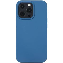 Mobigear Rubber Touch Coque iPhone 14 Coque arrière en Silicone - Bleu