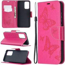 Mobigear Butterfly Housse Samsung Galaxy A52 Etui Porte-Monnaie - Magenta