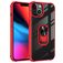 Mobigear Crystal Ring iPhone 14 Pro Plastique rigide Coque arrière avec bague de maintien - Transparent / Rouge