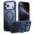 Mobigear Frosted Mag Coque iPhone 17 Pro MagSafe Coque arrière Rigide avec Support Amovible - Bleu