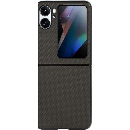 Mobigear Carbon Coque OPPO Find N2 Flip Coque arrière Rigide - Noir