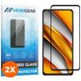 Mobigear Premium POCO F3 Verre trempé Protection d'écran - Compatible Coque - Noir (Lot de 2)