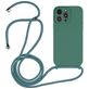 Mobigear Lanyard iPhone 15 Pro Max Coque avec cordon en Silicone - Vert