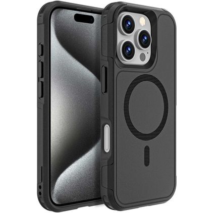 Mobigear Traveller Coque iPhone 16 Pro MagSafe Coque arrière Rigide Anti-Chocs - Noir