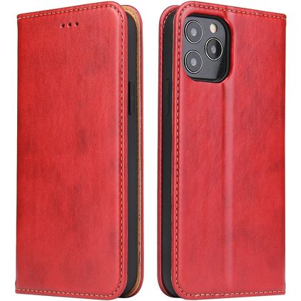Fierre Shann Art Housse iPhone 12 Etui Porte-Monnaie - Rouge