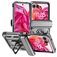 Mobigear Armor Ring Coque Motorola Razr 50 Coque arrière Rigide Anti-Chocs avec Anneau-Support - Argent