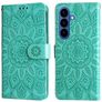Mobigear Sunflower Housse Samsung Galaxy S26 Plus Etui Porte-Monnaie - Vert