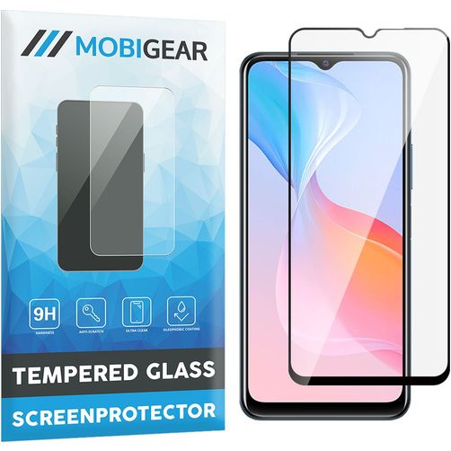 Mobigear Premium Vivo Y21s Verre trempé Protection d'écran - Compatible coque - Noir