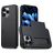 Mobigear Card Coque iPhone 16 Pro Max Coque arrière Rigide Anti-Chocs avec Porte-Cartes - Noir
