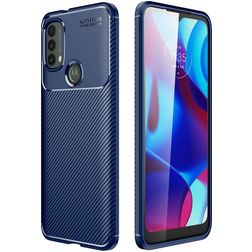 Mobigear Racing Coque Motorola Moto E40 Coque arrière en TPU Souple - Bleu