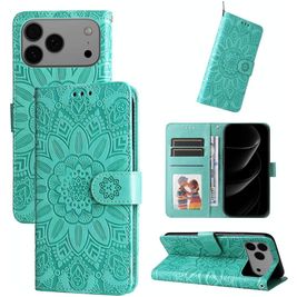 Mobigear Sunflower Housse iPhone 17 Pro Max Etui Porte-Monnaie - Vert