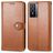 Mobigear Snap Button Housse Vivo Y76 Etui Porte-Monnaie - Marron