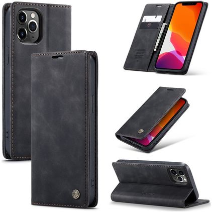 Caseme 013 Housse iPhone 12 Pro Max Etui Porte-Monnaie - Noir