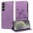 Mobigear Flowers Housse Samsung Galaxy S25 Etui Porte-Monnaie - Violet