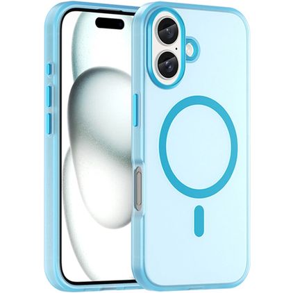 Mobigear Shockproof Coque iPhone 16 Plus MagSafe Coque arrière en TPU Souple - Bleu