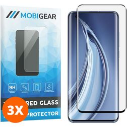 Mobigear Premium Xiaomi Mi 10 Pro Verre trempé Protection d'écran - Compatible Coque - Noir (Lot de 3)