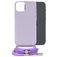 Mobilize Lanyard Gelly iPhone 15 Plus TPU souple Coque avec cordon - Pastel Purple