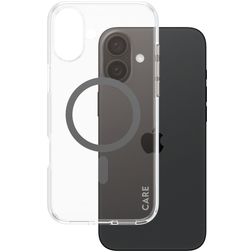 CARE by PanzerGlass Flagship Coque iPhone 16 Plus MagSafe Coque arrière Rigide - Transparent / Noir