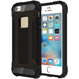 Mobigear Outdoor Coque iPhone SE (2016) Coque arrière Rigide Anti-Chocs - Noir