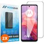 Mobigear Premium Motorola Moto E14 Verre trempé Protection d'écran - Compatible Coque - Noir (Lot de 2)