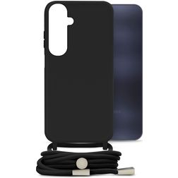 Mobilize Lanyard Gelly Samsung Galaxy A25 Coque avec cordon en TPU Souple - Noir